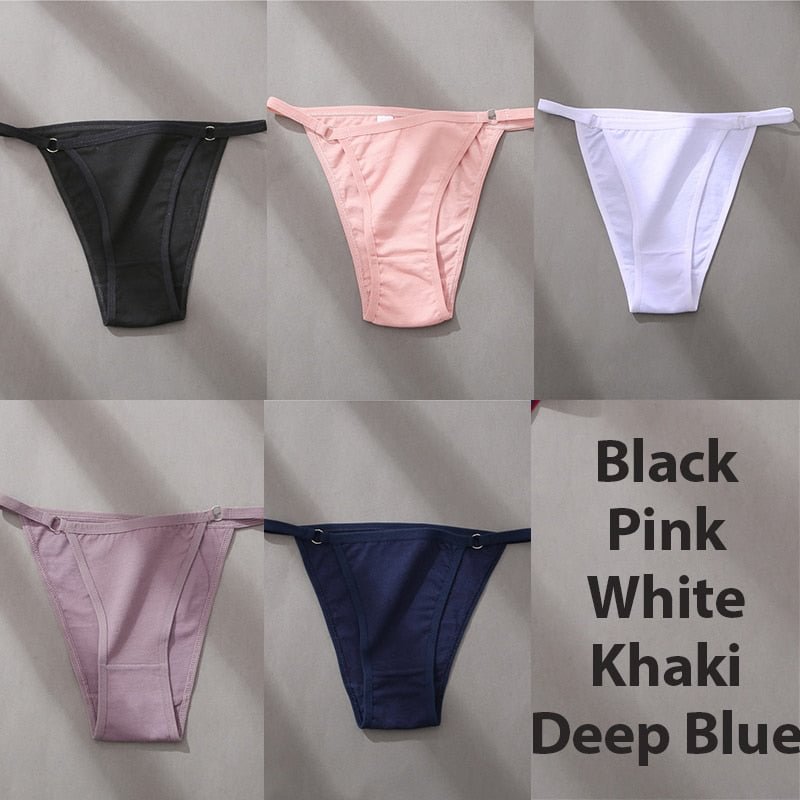 5PCS/Set Sexy Underwear Cotton Panties Women Lingerie Female Underpants Hoop Design Waistband Briefs Intimate Bikini Panty Woman