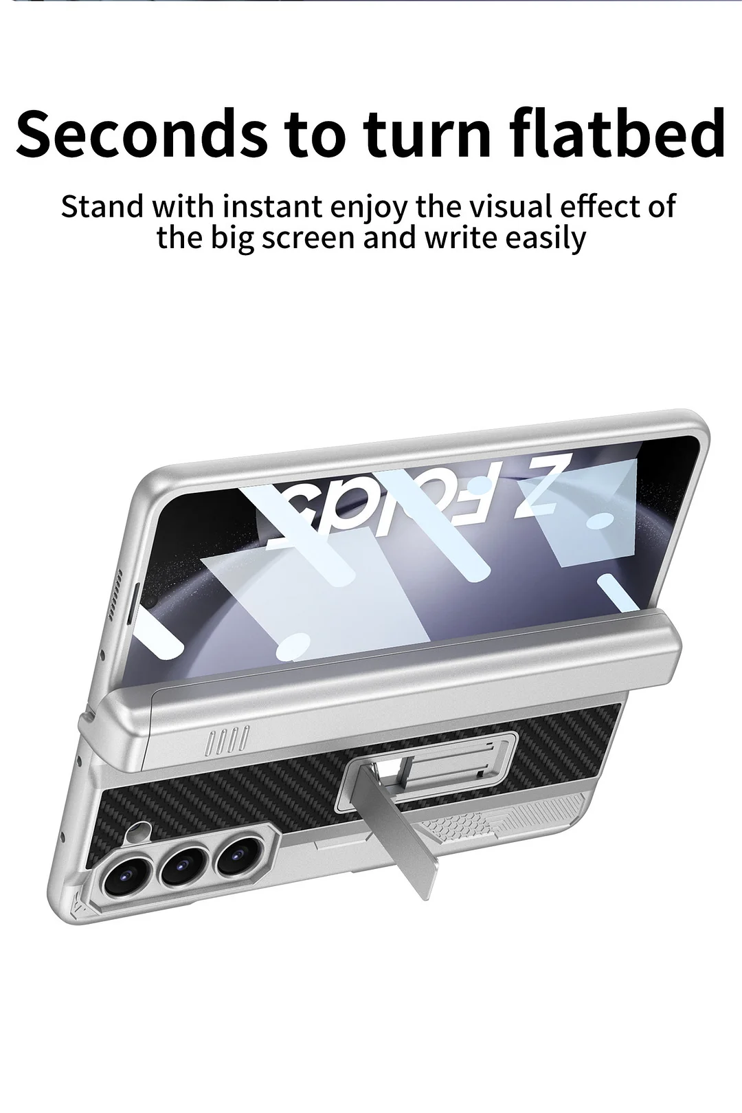 Suitable for Samsung ZFold series mobile phone hard-core mecha sliding cover pen case mobile phone case