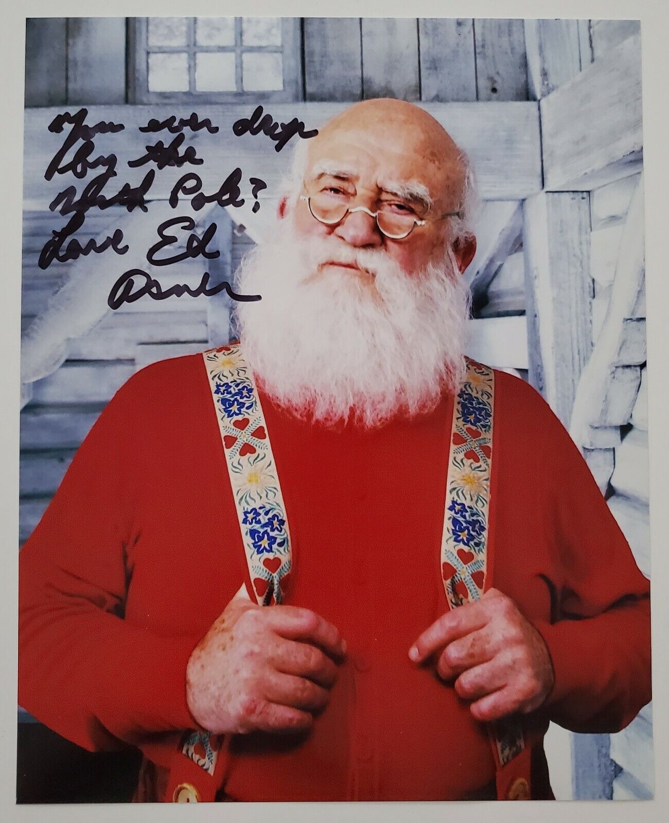 Ed Asner Signed Santa Claus 8x10 Photo Poster painting Elf Actor Pixar Up Long Inscription RAD