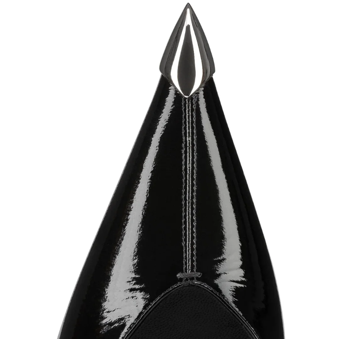 105mm Women's Pointed stilettos High Heels Red Bottom Shoes Genuine Leather-MERUMOTE