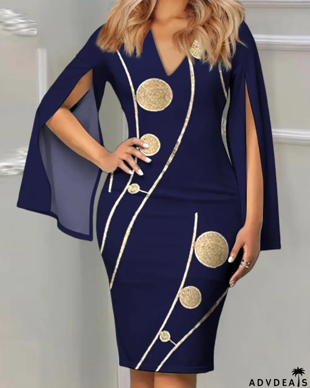 Women Printed Sleeve Dress
