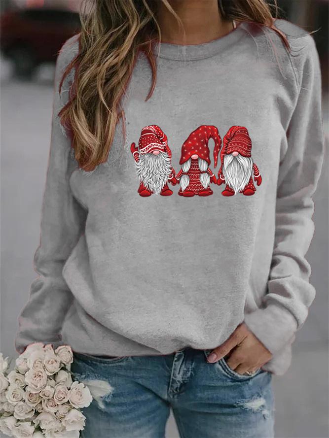 Women's Long Sleeve Scoop Neck Graphic Printed Top
