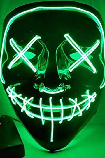 Creepy Light Up Halloween Mask Green-elleschic