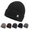 1pc Men's Korean Style Warm Knitted Hat Fleece Lined Beanie Winter Cap Hat by Inlyline