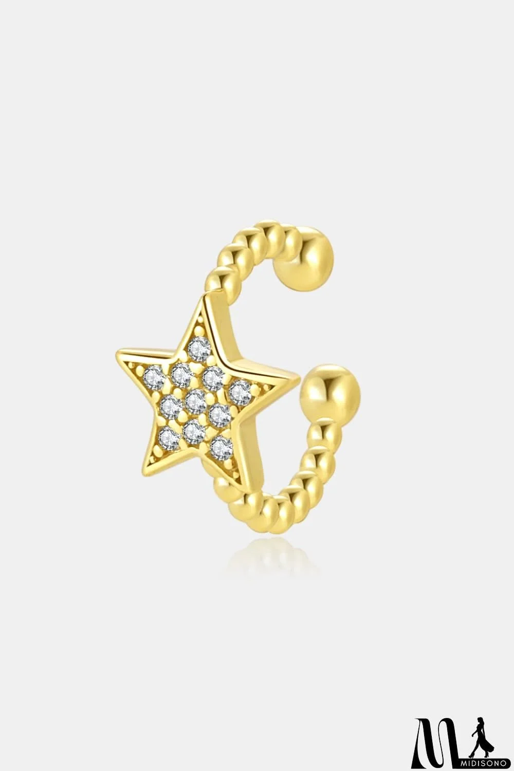 MidiSono - Inlaid Zircon Star Single Cuff Earring