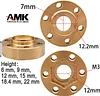 AMK 4pcs Brass Wheel Weights 22mm Wheel Hex Hub Widen Adapter for 1/10 RC Crawler 1.9in/2.2in Wheels Rim Axial SCX10 TRX4 Counterweight