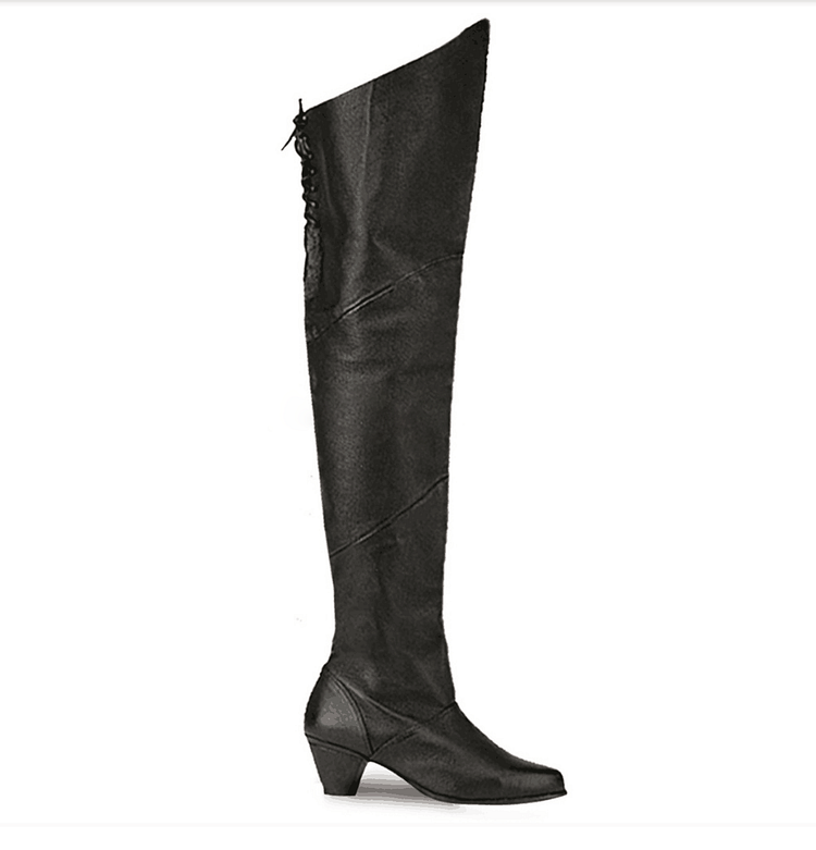 Custom Made Low Heel Knee Boots in Black Vdcoo