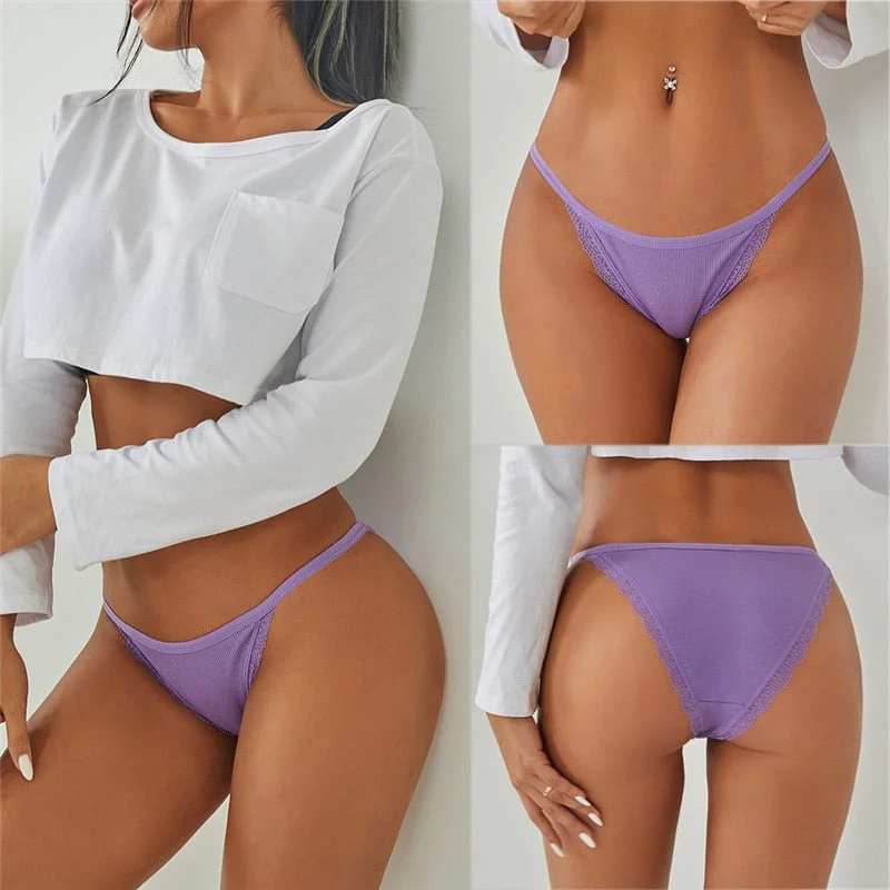 3PCS/Set Lace Women Panties Cotton Underwear Female Lingerie Sexy Panties for Female Intimates Finetoo Ladies Lace Pantys S-XL