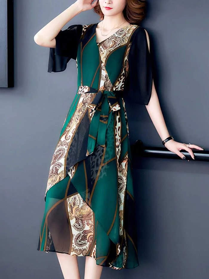Women's new elegant printed dress