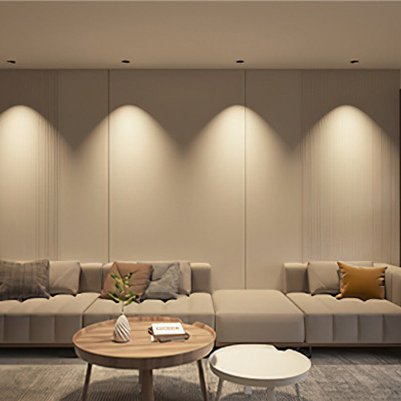 Modern Minimalist Aluminum Round LED Recessed Spotlight Flush Mount Ceiling Light For Living Room