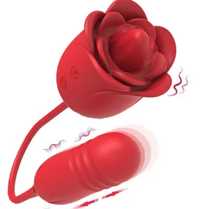 Rose Thrusting & Sucking Vibrator – Double-Head Sex Toy for Women, Anal & Clitoral Stimulation