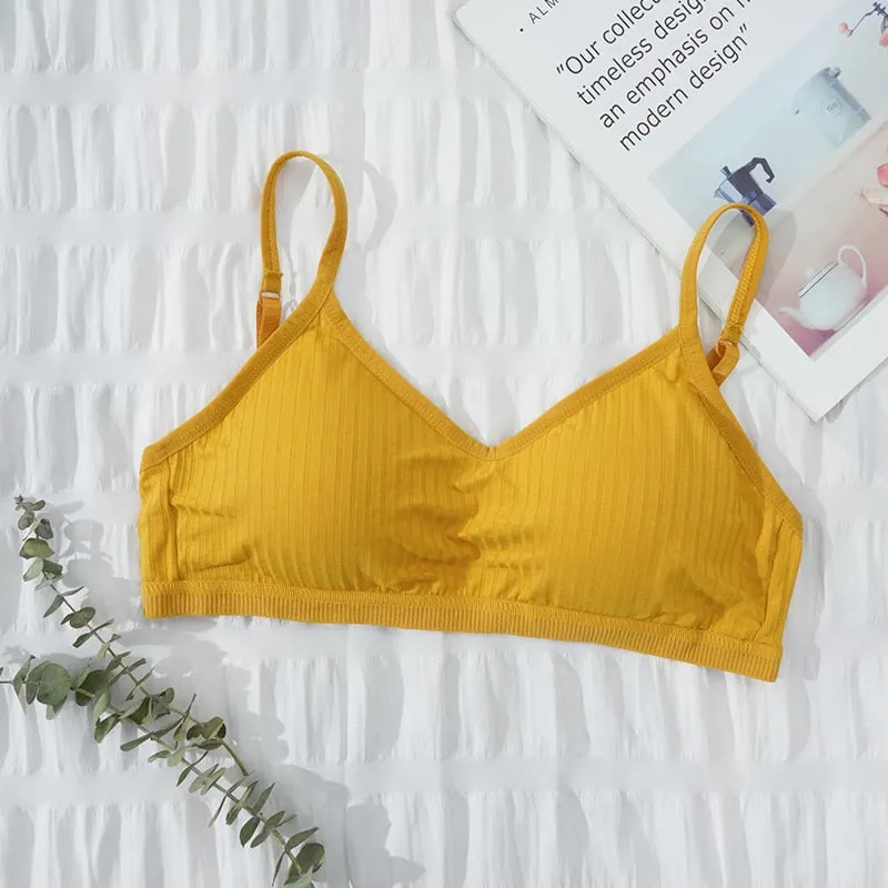Elastic Gathering Bralette Push Up Bra Summer Spring Anti-light Korean Style Wild Solid Color Tube Top Sexy Wire Free Bra
