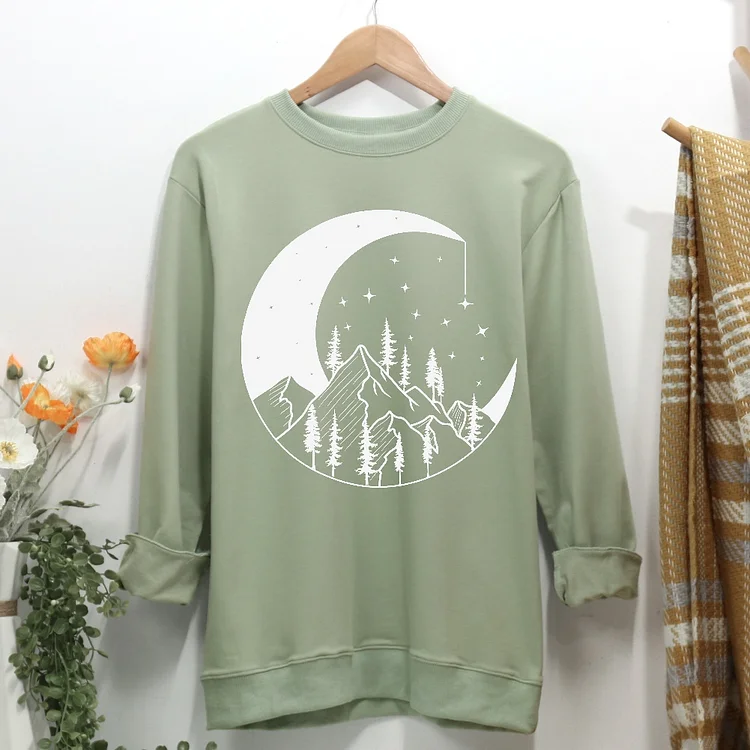 Mountain Moon Nature Camping Women Casual Sweatshirt