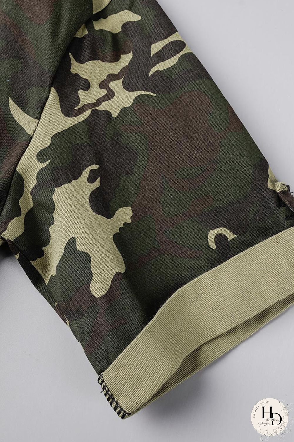 Camouflage Casual Camouflage Print Patchwork Draw String Zipper Turndown Collar Straight Dresses