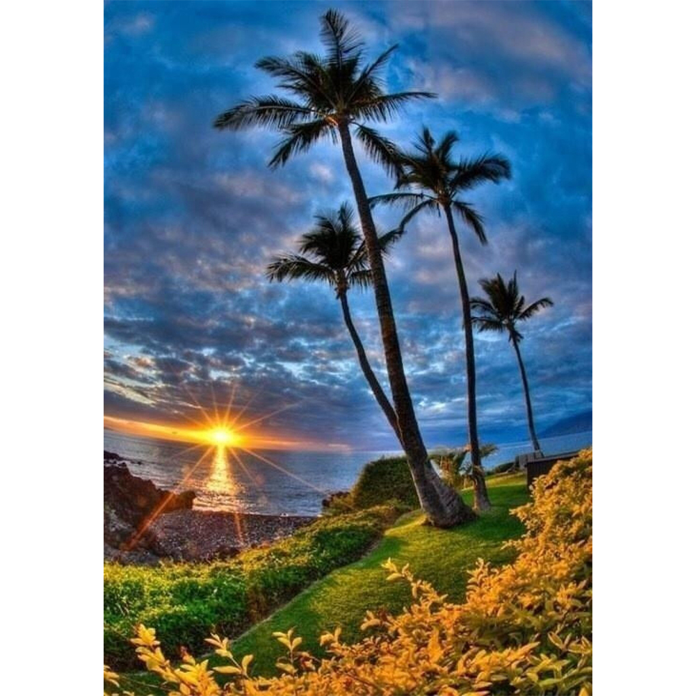 

Coconut Tree - 11CT Stamped Cross Stitch - 38*50CM, 501 Original