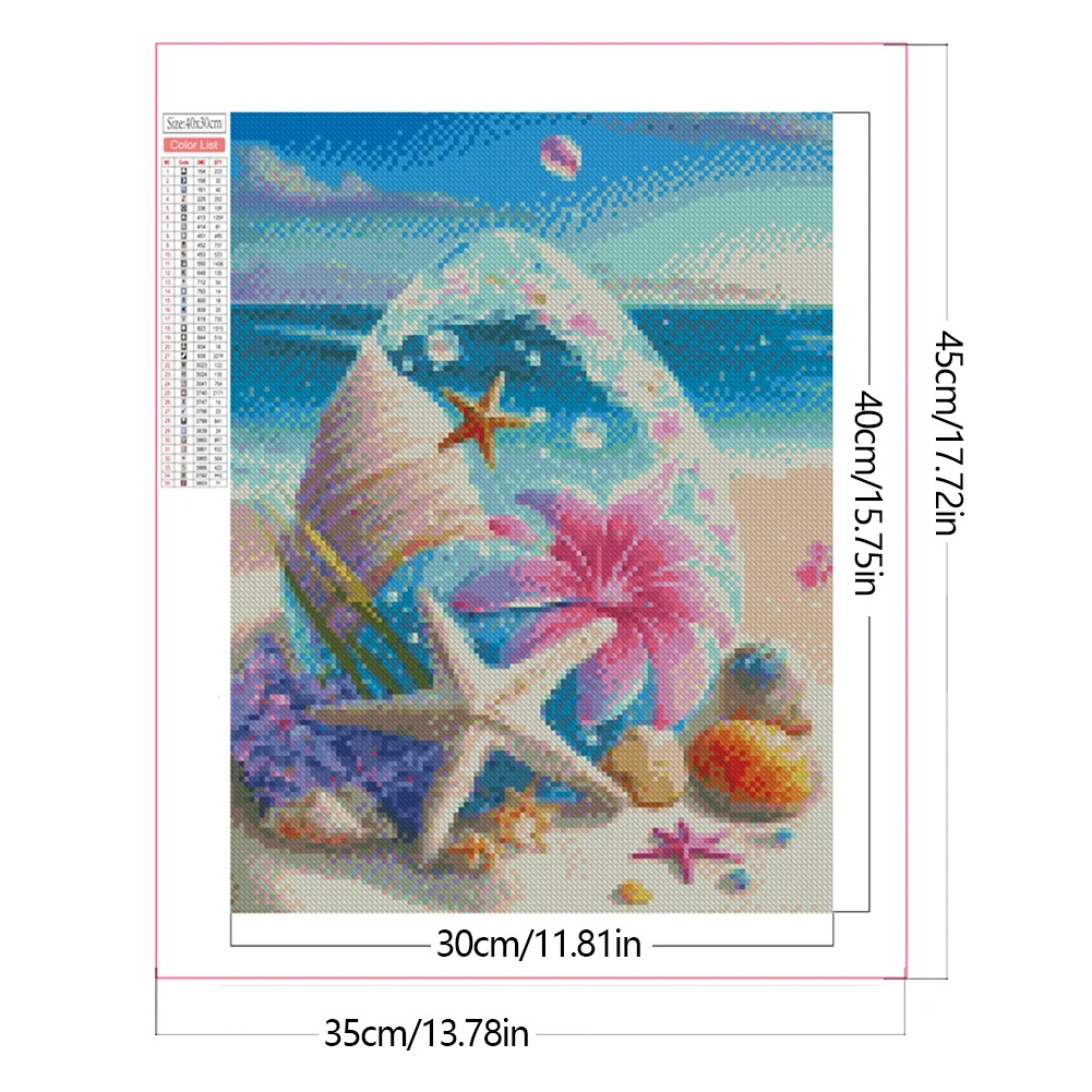 Partial AB Diamond Painting - Full Round Drill - Beach(Canvas|35*45cm)