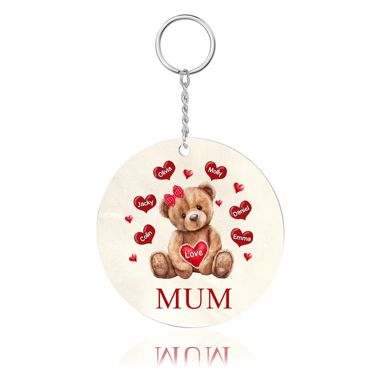 6 Names-Bear Personalized Text Keychain Gift Custom Special Keychain Gift For Mum