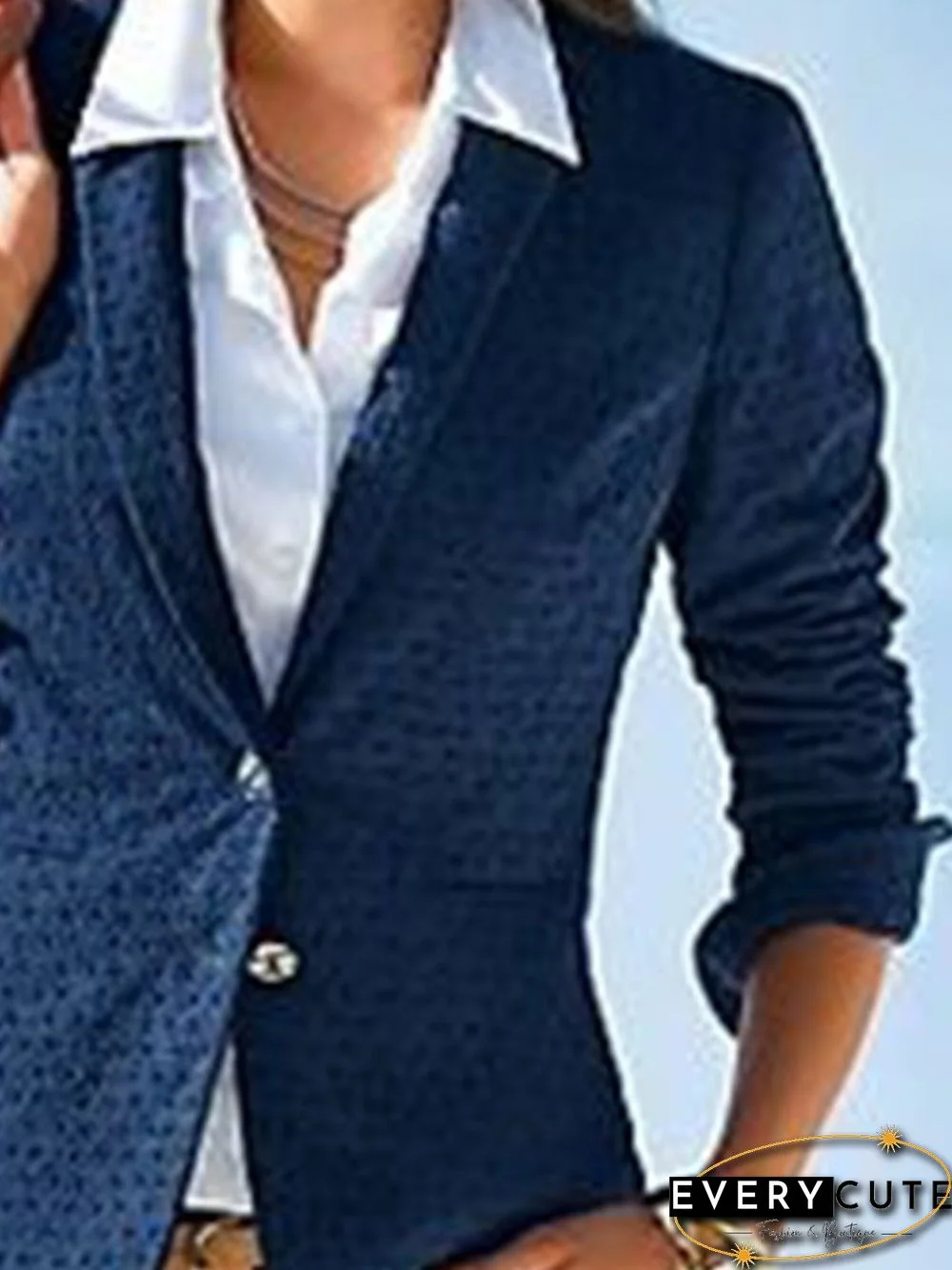 Vintage Plain Summer V neck Sports Statement Long sleeve Cotton-Blend Jacket for Women