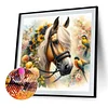 Diamond Painting-5D Full Round Drill Horse and Flower(40x40cm)
