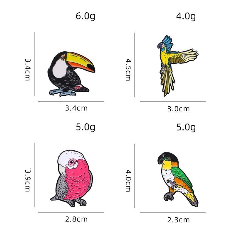 Casual Cartoon Style Cute Crow Animal Parrot Alloy Unisex Brooches