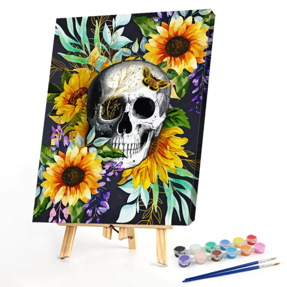 Skull in Sunflower - Paint By Numbers(40*50CM)