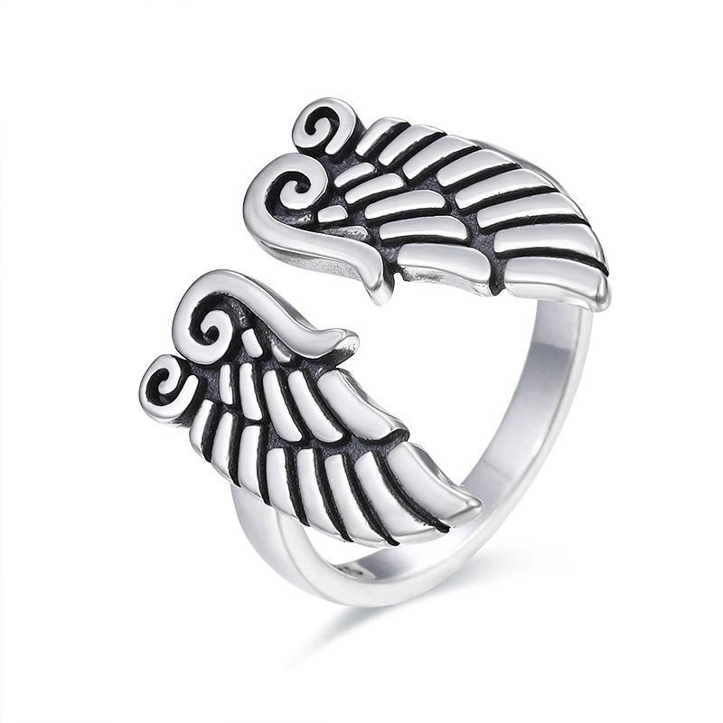 Hip-hop Retro Wings Alloy Asymmetrical Plating Gold Plated Men’s Rings