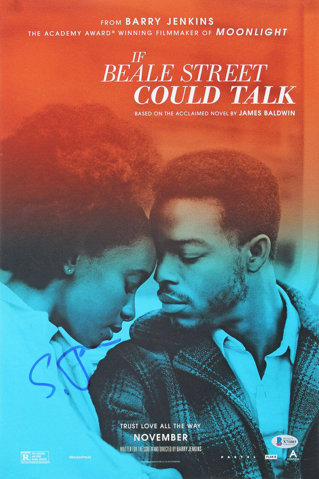 Stephan James If Beale Street Could Talk Signed 12x18 Photo Poster painting BAS #X71003