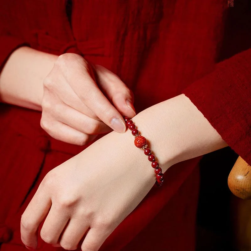 Tibetan Cinnabar Blessing Bracelet
