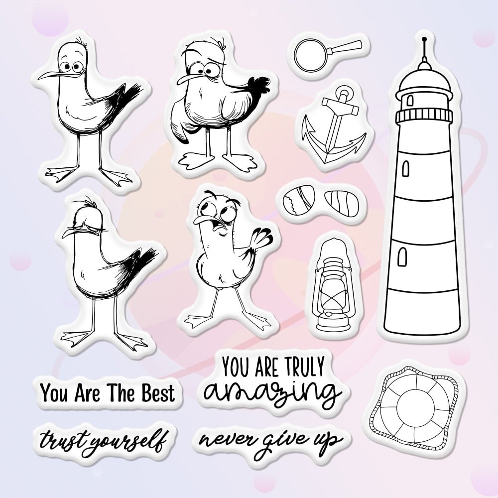 Farm Funny Ducks Lighthouse DIY Metal Cutting Dies Clear Stamp Scrapbooking Cut Dies Silicone Stamp Stencil For Decor Card Craft