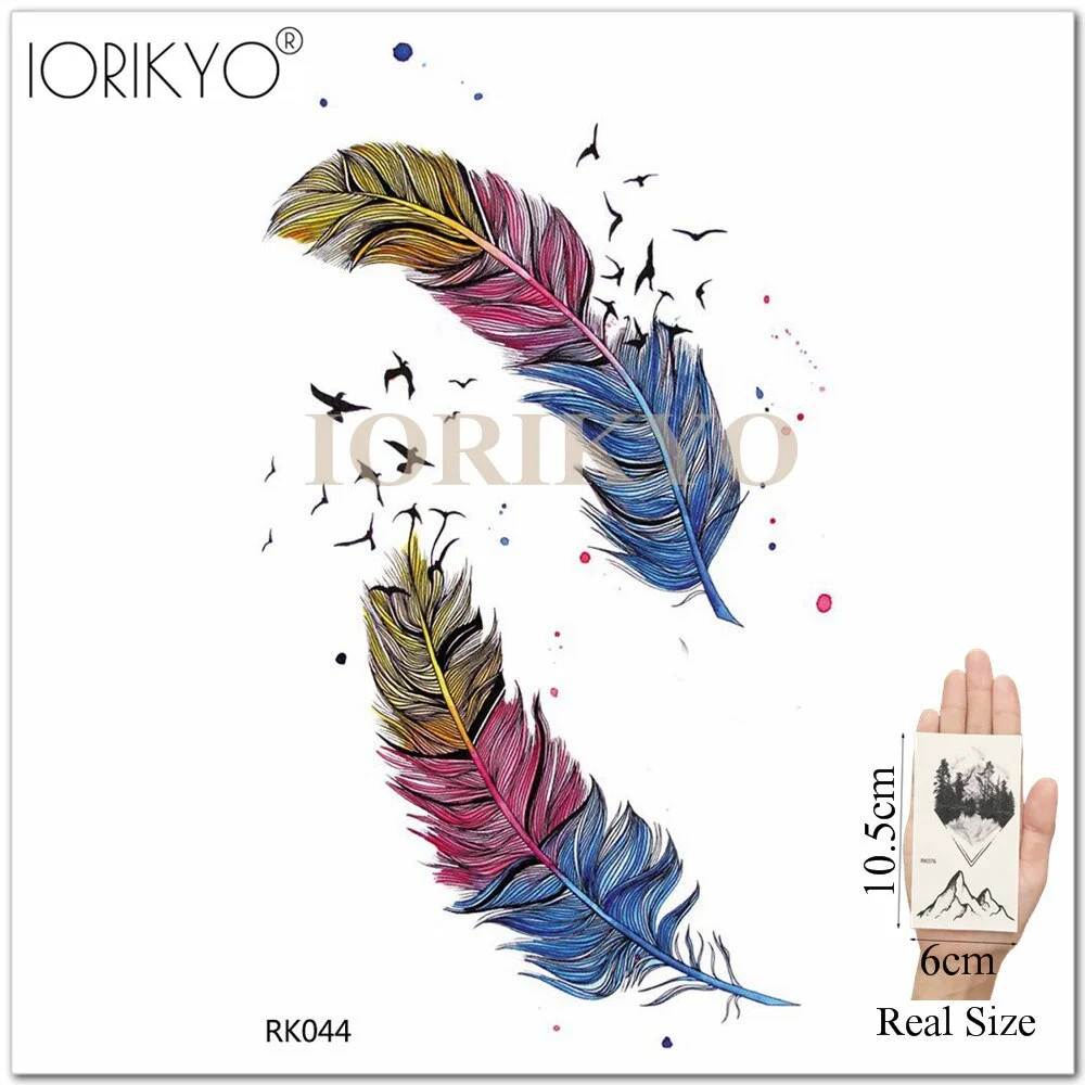 Cartoon Water Color Girls Tattoo Stickers Temporary Children Tattoo Women Stickers Ocean Jellyfish Beauty Flash Tatoos Cute