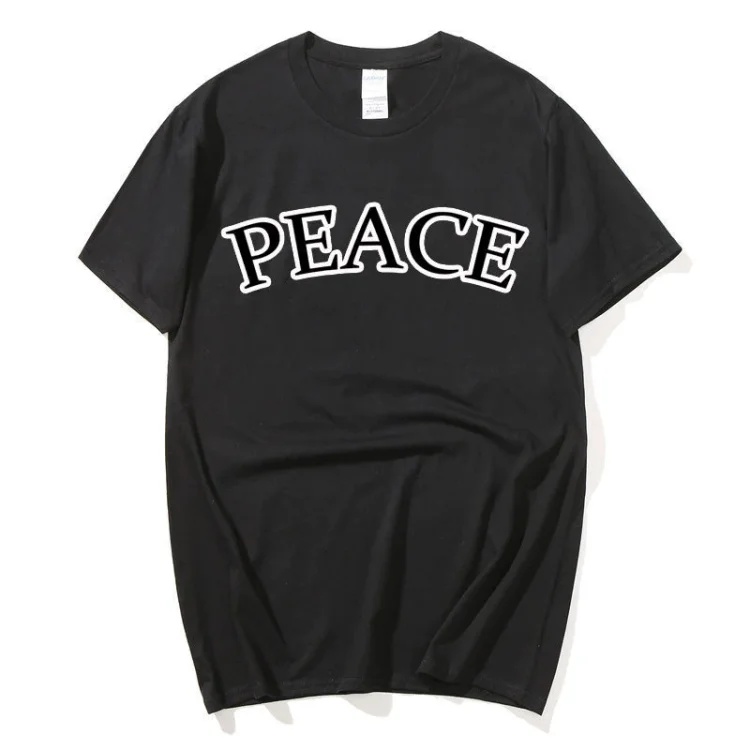 PEACE Solid Color Printing Fashion Unisex T-shirt