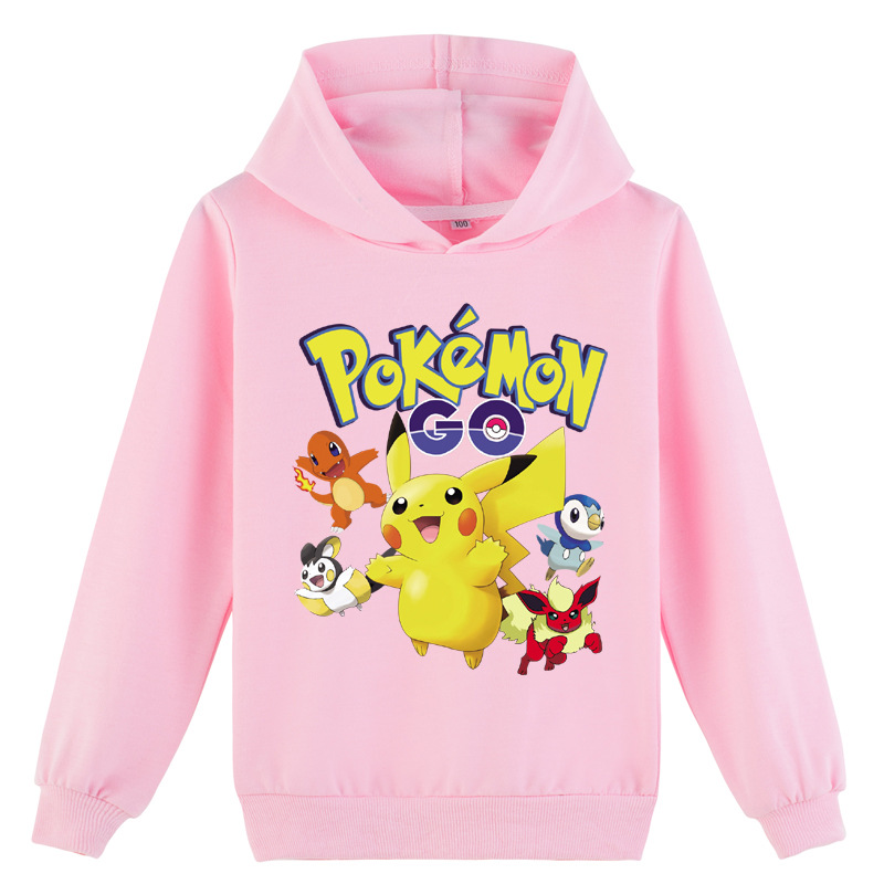 Mayoulove Pikachu Hoodie - Cute Pokemon Long Sleeve Sweatshirt for Kids and Anime Fans-Mayoulove