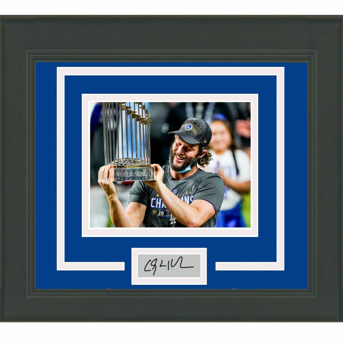 Framed Clayton Kershaw Facsimile Laser Engraved Auto Los Angeles Dodgers Photo Poster painting