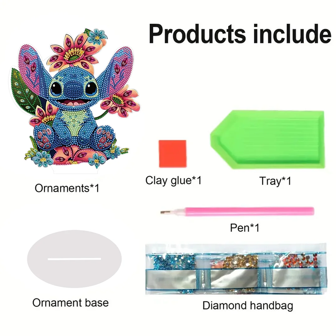 DIY Stitch Acrylic Single Sided Diamonds Painting Desktop Decorations for Adults Beginner