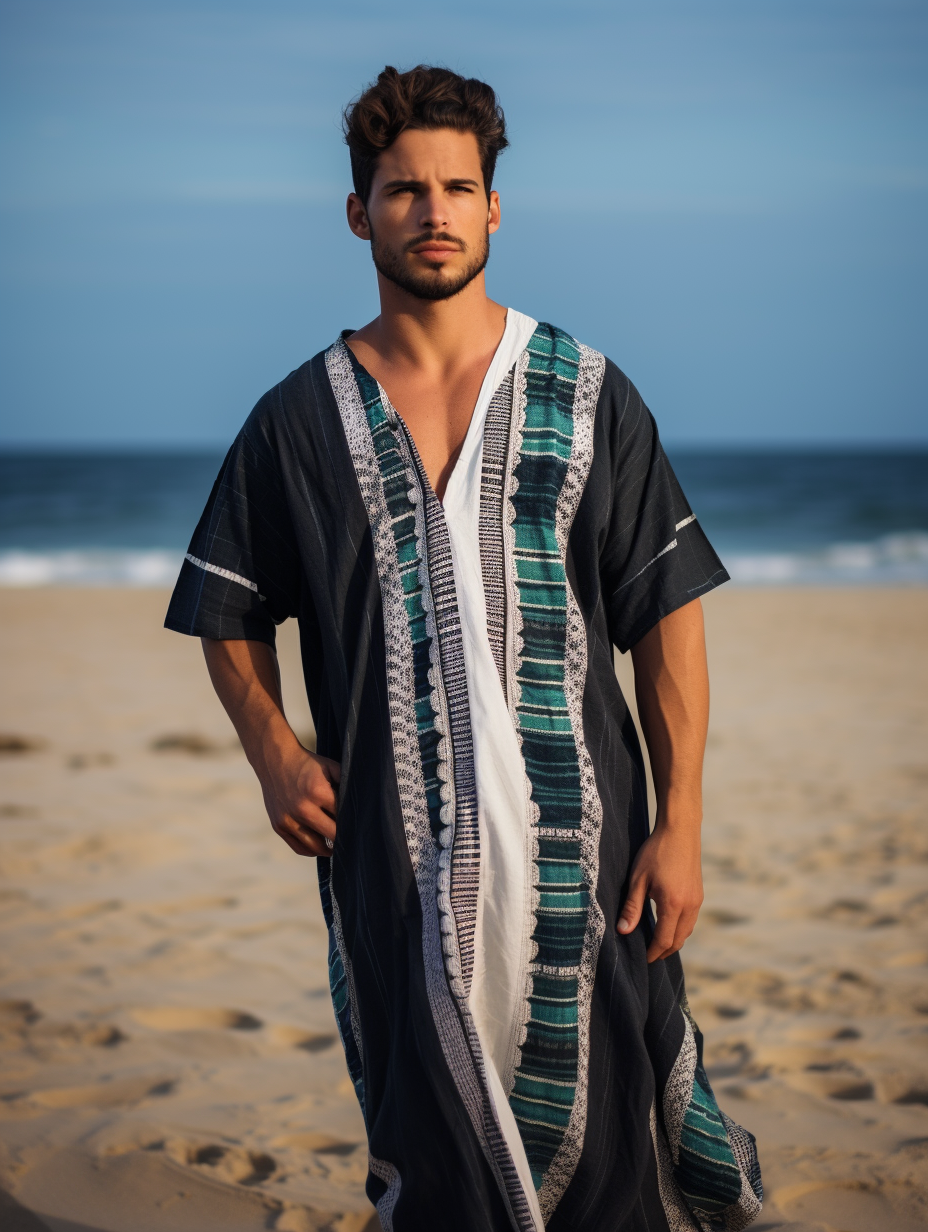 Men's Ethnic V-neck Long Kaftan