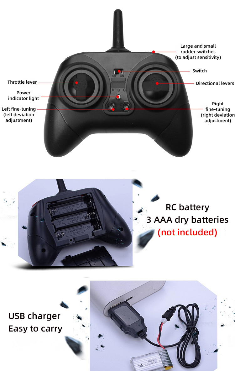 Tegooe Large Scale Passenger Jet RC Airplane - 24G Fixed Wing Foam Glider RTF Outdoor Toy