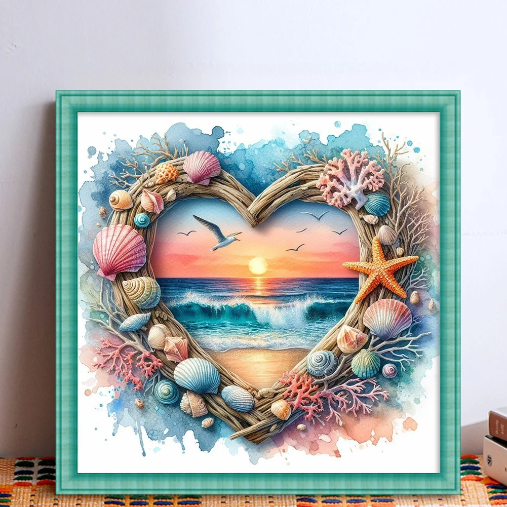 11CT Full Stamped Cross Stitch Kit - Sunset (40*40CM)