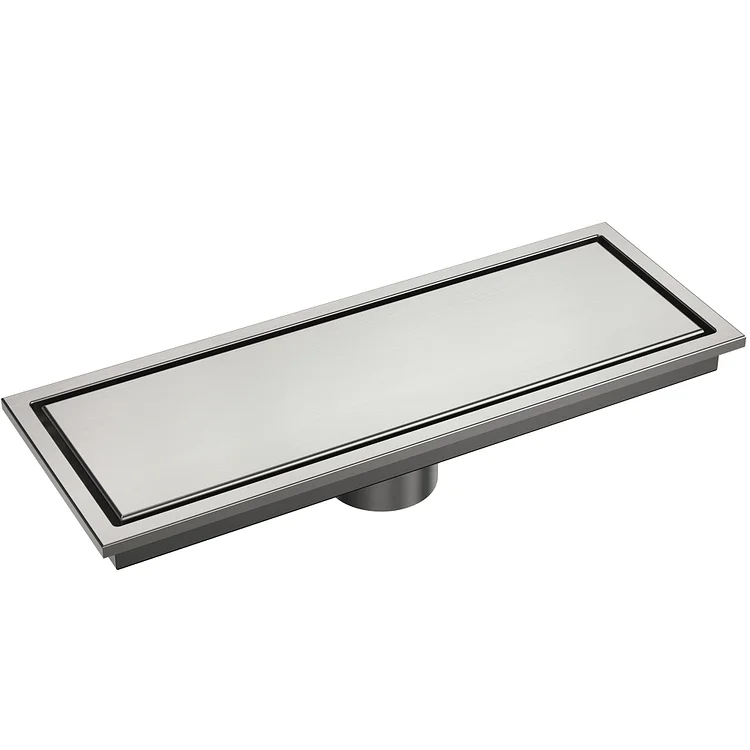 SFS-3067-NK The EVERSTEIN brushed nickel 11.8 inches x 4.3 inches rectangular stainless steel floor drain