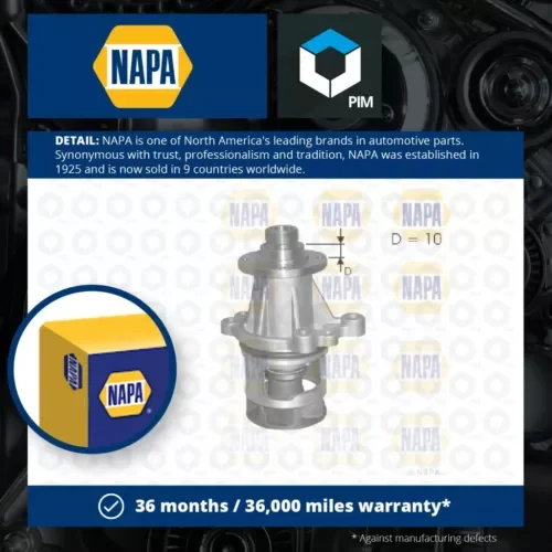 Water Pump fits BMW Z3 E36 1.9 95 to 03 Coolant NAPA 11510393338 11511721872 New Parts