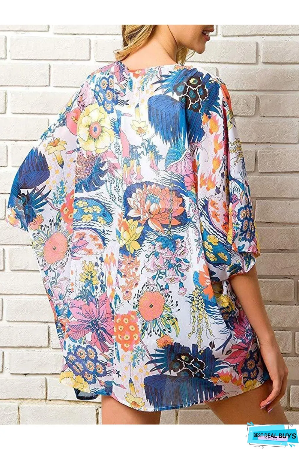 Open Front Half Sleeve Cover-Up