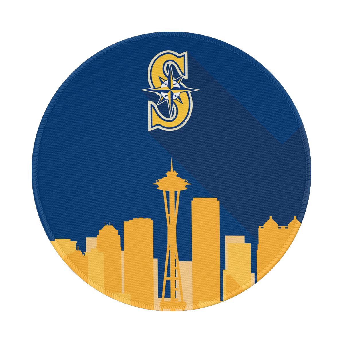 Seattle Mariners Art Logo Non-Slip Rubber Round Mouse Pad