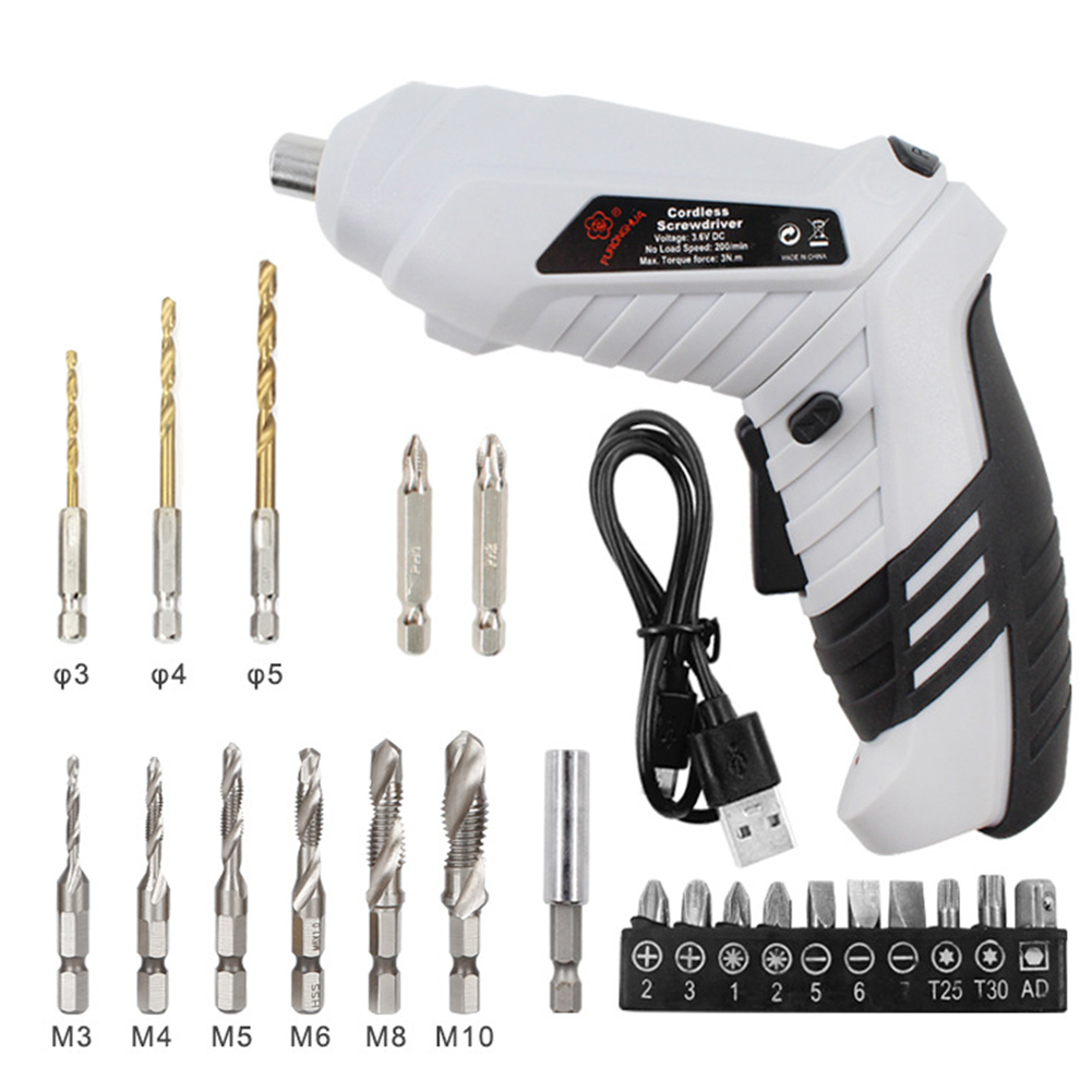 

3.6V Cordless Hand Held Electric Screwdriver USB Charging Drill Power Tool, 501 Original