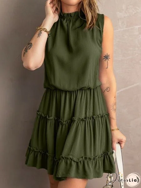 Sleeveless Ruffled High Waist Skirt