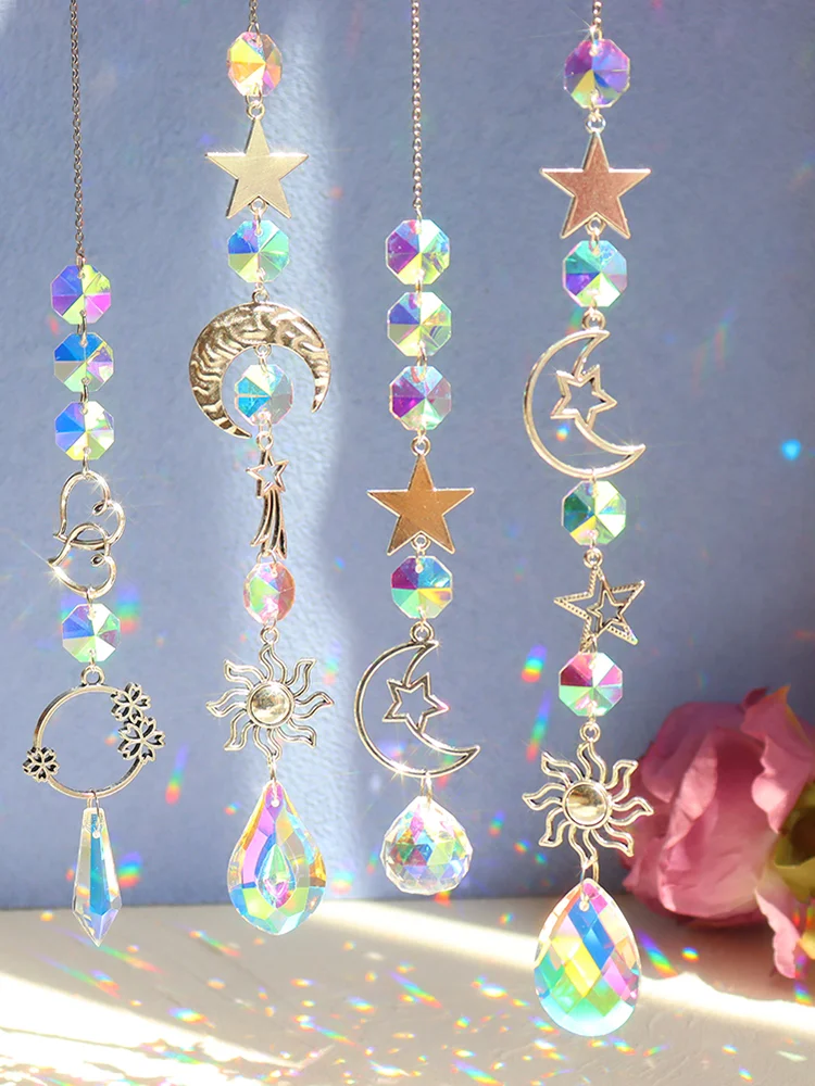 Crystal Wind Chime Ornament Garden Window Hanging Light Catching Pendant