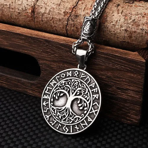 Coutureaura Yggdrasil Tree Of Life Around Rune Necklace