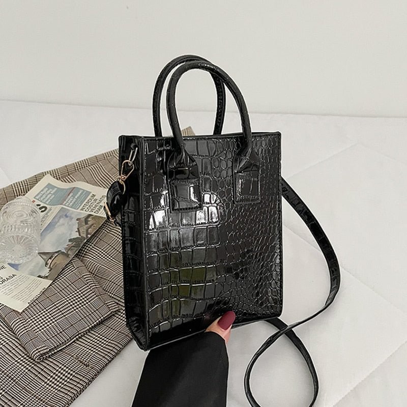 Luxury Simple Deisgner Tote Trend Brand Shoulder Bags for Women PU Leather Crocodile Pattern Crossbody Bag Female Small Handbag