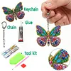 1PC, porte-cl&eacute;s DIY 3D en diamant avec boucle homard, porte-cl&eacute;s double face en diamant avec cha&icirc;ne &agrave; ressorts, mosa&iuml;que de diamants en cristal &agrave; ressorts, cadeau unique fait main