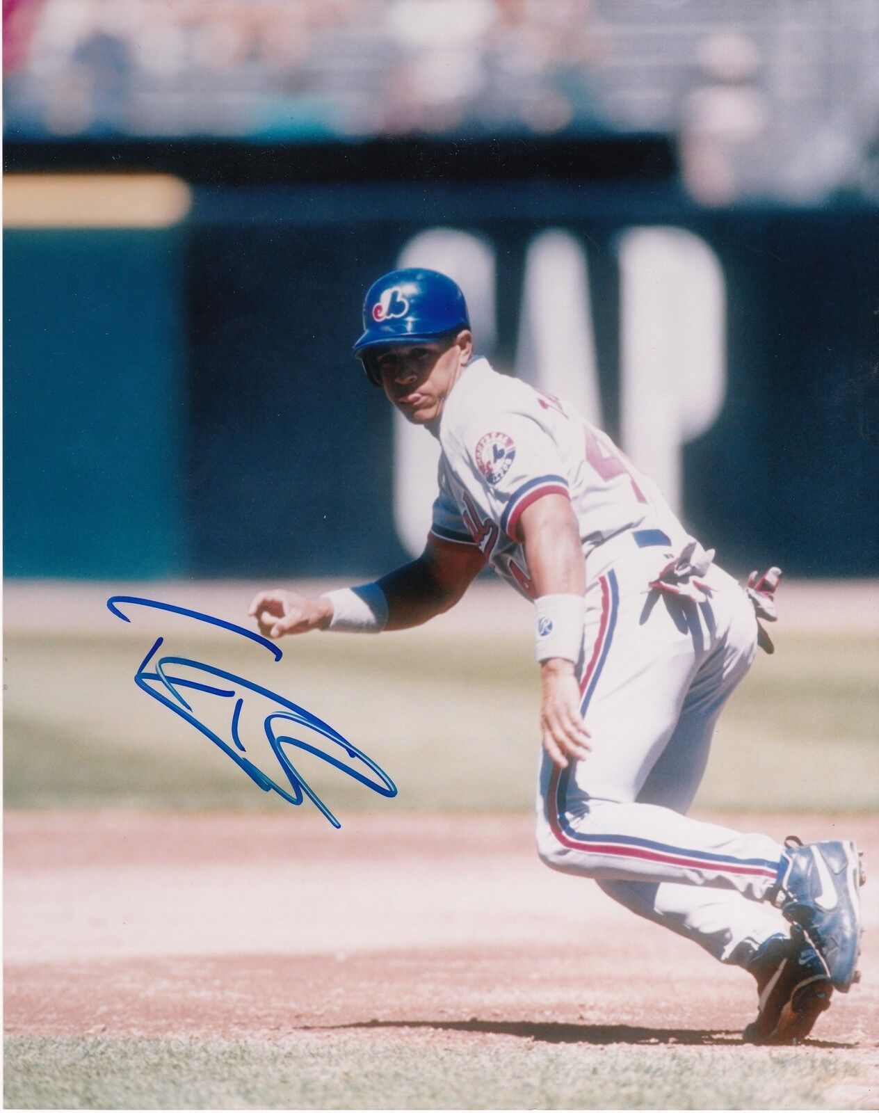 TONY TARASCO MONTREAL EXPOS ACTION SIGNED 8x10