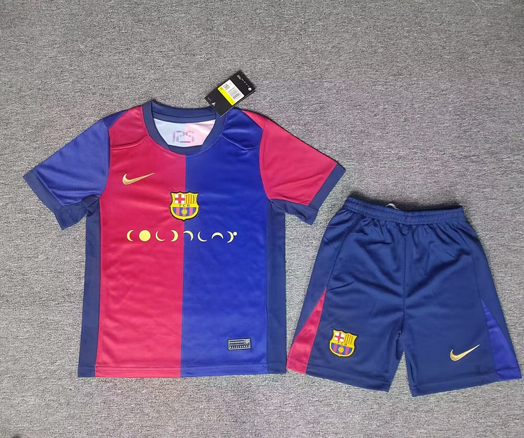 Kids Kit 24-25 Barcelona Home Moon Special Edition Football Shirt