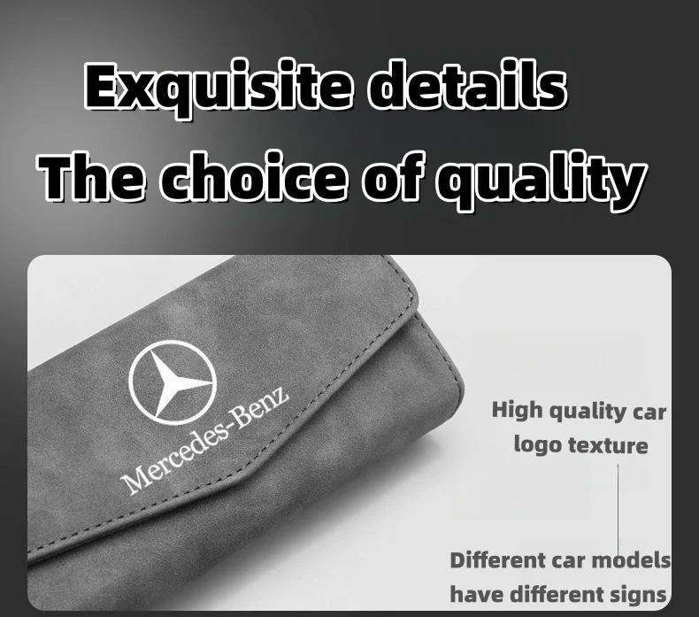 Car sun visor multifunctional suede leather glasses storage box